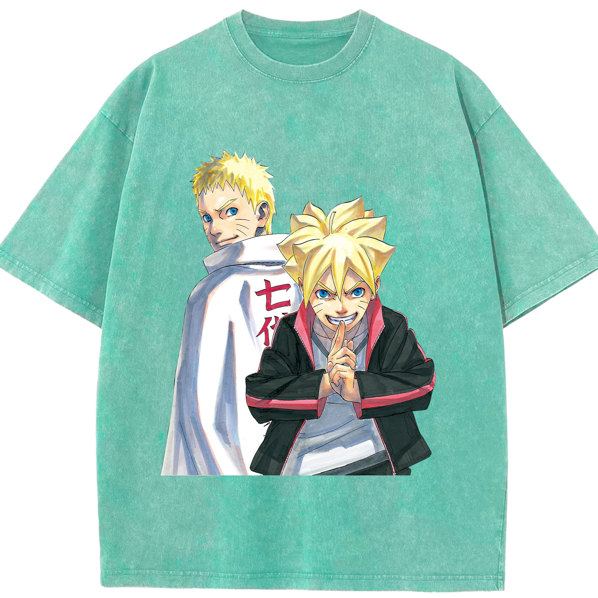 （画像用） NARUTO -ナルト- うずまき ボルト Uzumaki Boruto 綿100% ヴィンテージ風 半袖Tシャツ（フロントプリント）